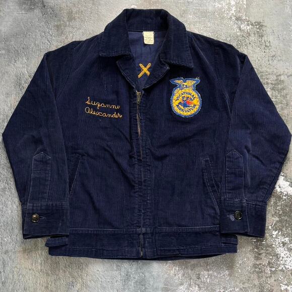 Vintage 70s Corduroy FFA Jacket Chainstitch Texas Size 32